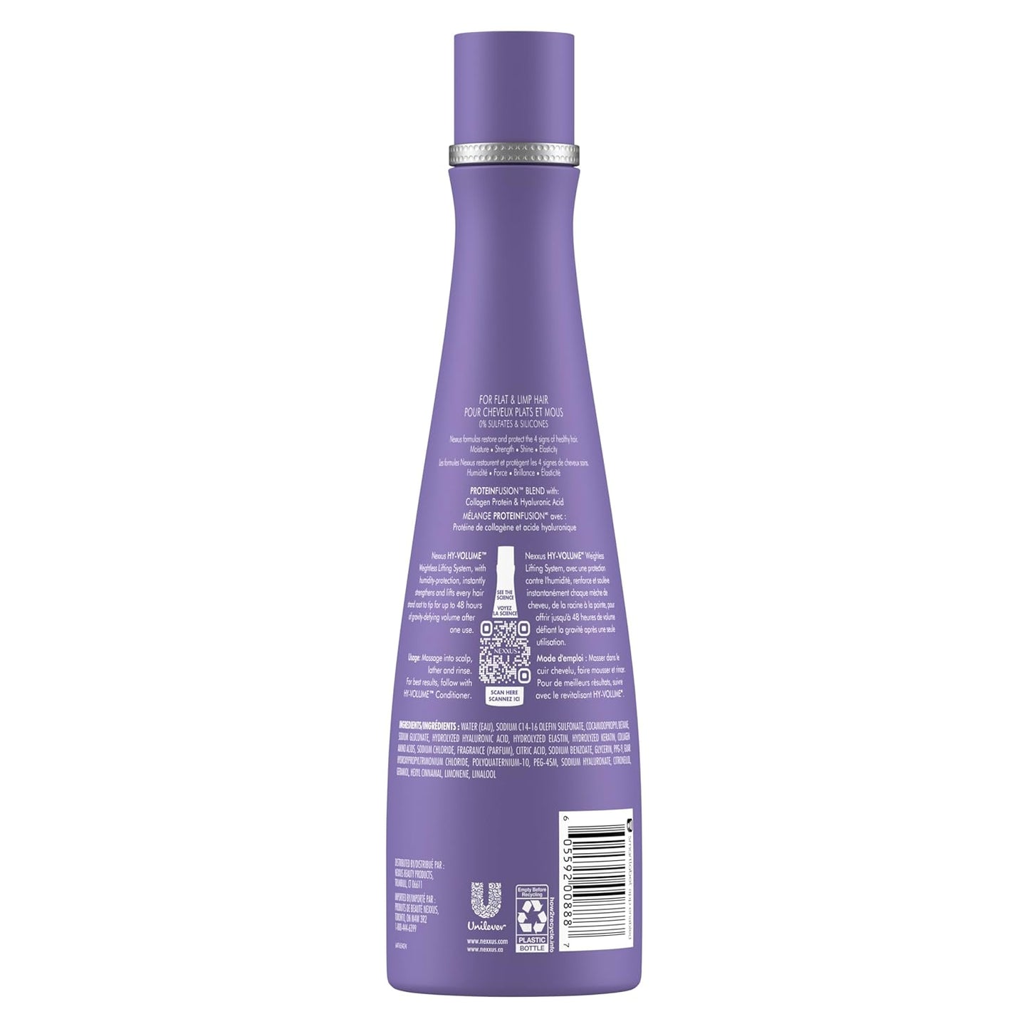 Nexxus Hy-Volume Weightless Lift Shampoo For Flat & Limp Hair Protein Fusion with Collagen Protein & Hyaluronic Acid for 48 Hours of Volume 13.5 Fl Oz