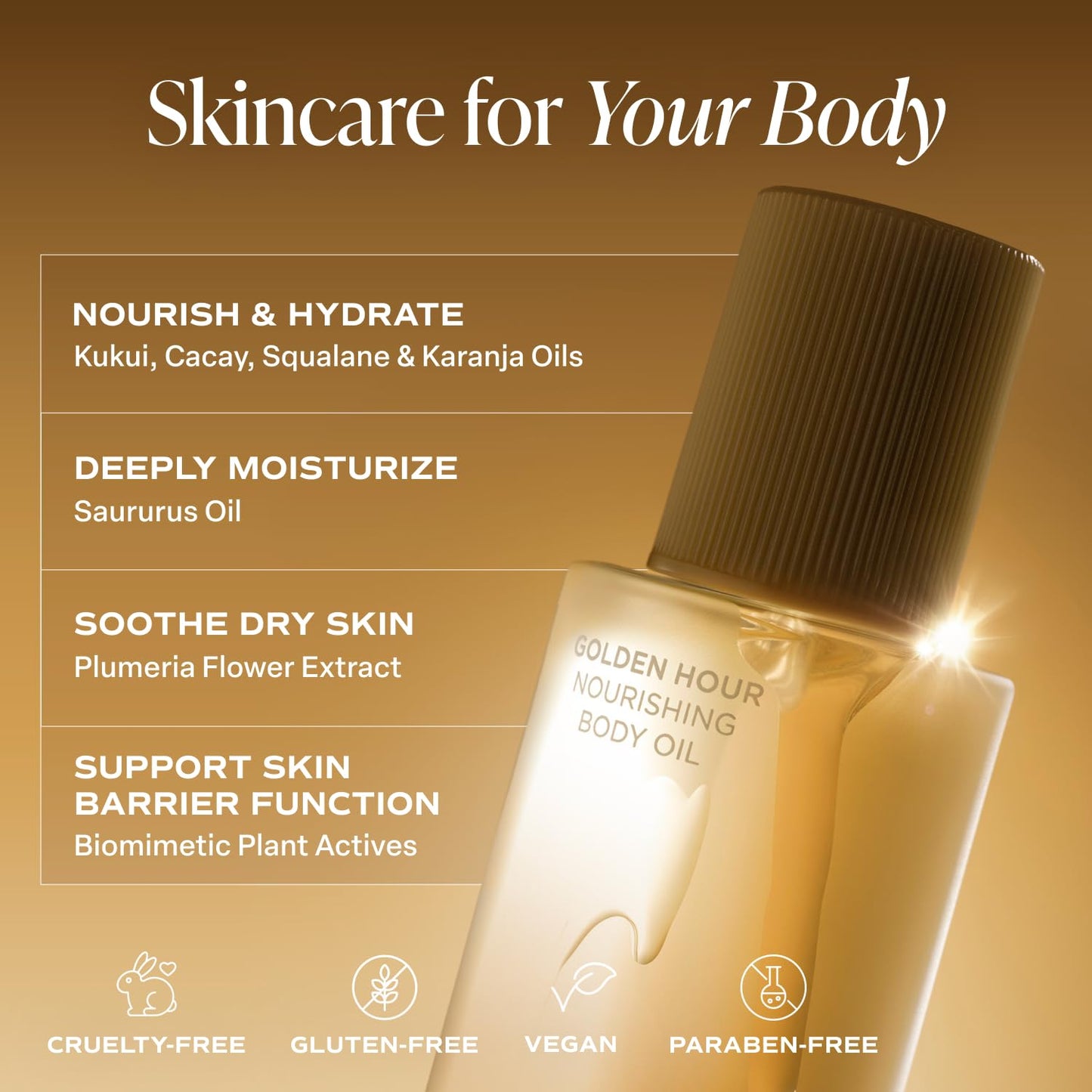 Saltair Body Oil. Luxurious Golden Hour After Shower and Bath Oil Moisturizer for Women and Men. Botanical, Non-Greasy, and Well-Absorbing Lotion for Hydrating Dry Skin. 4oz Pump Bottle