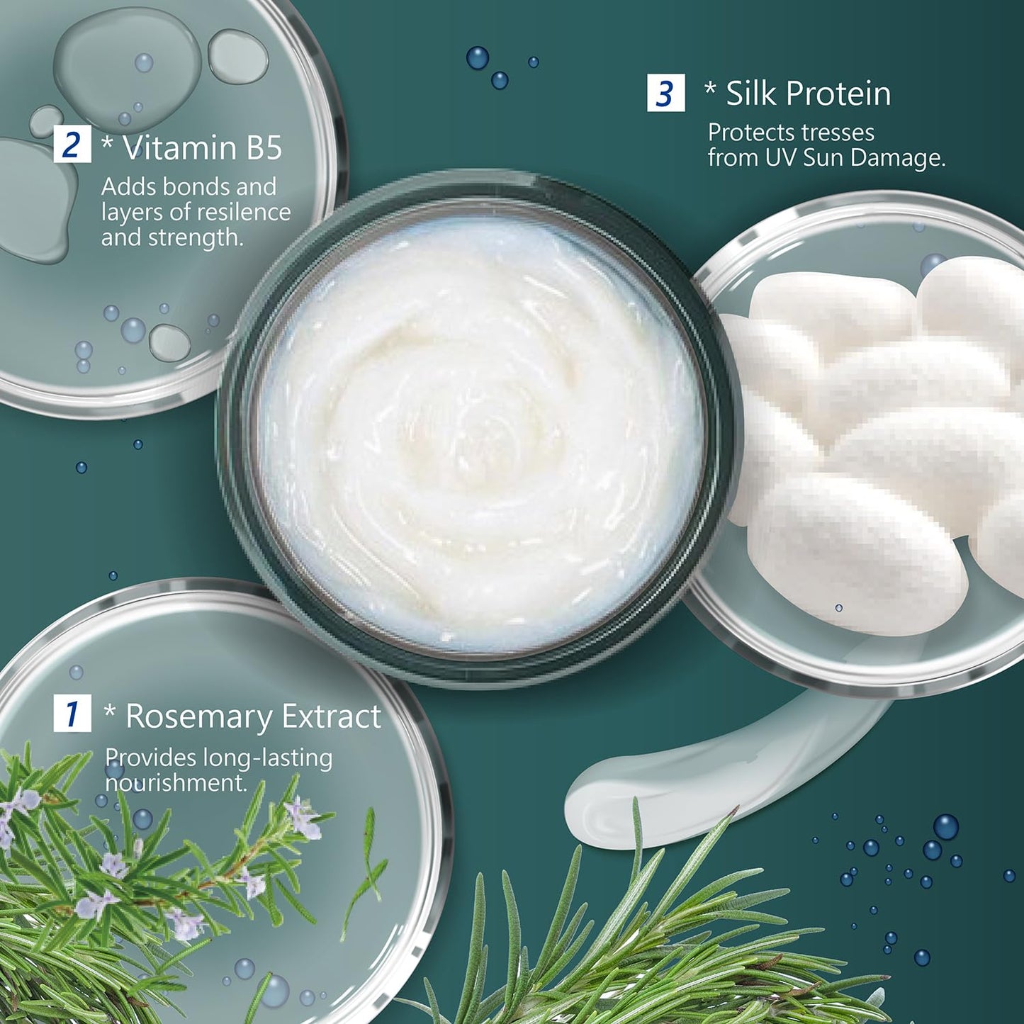 SH-RD Protein Cream for Damaged Hair | Leave-In Conditioner to Restore, Revitalize and Repair Split Ends | Conditioning Cream for All Hair Types - 0.34oz/10ml