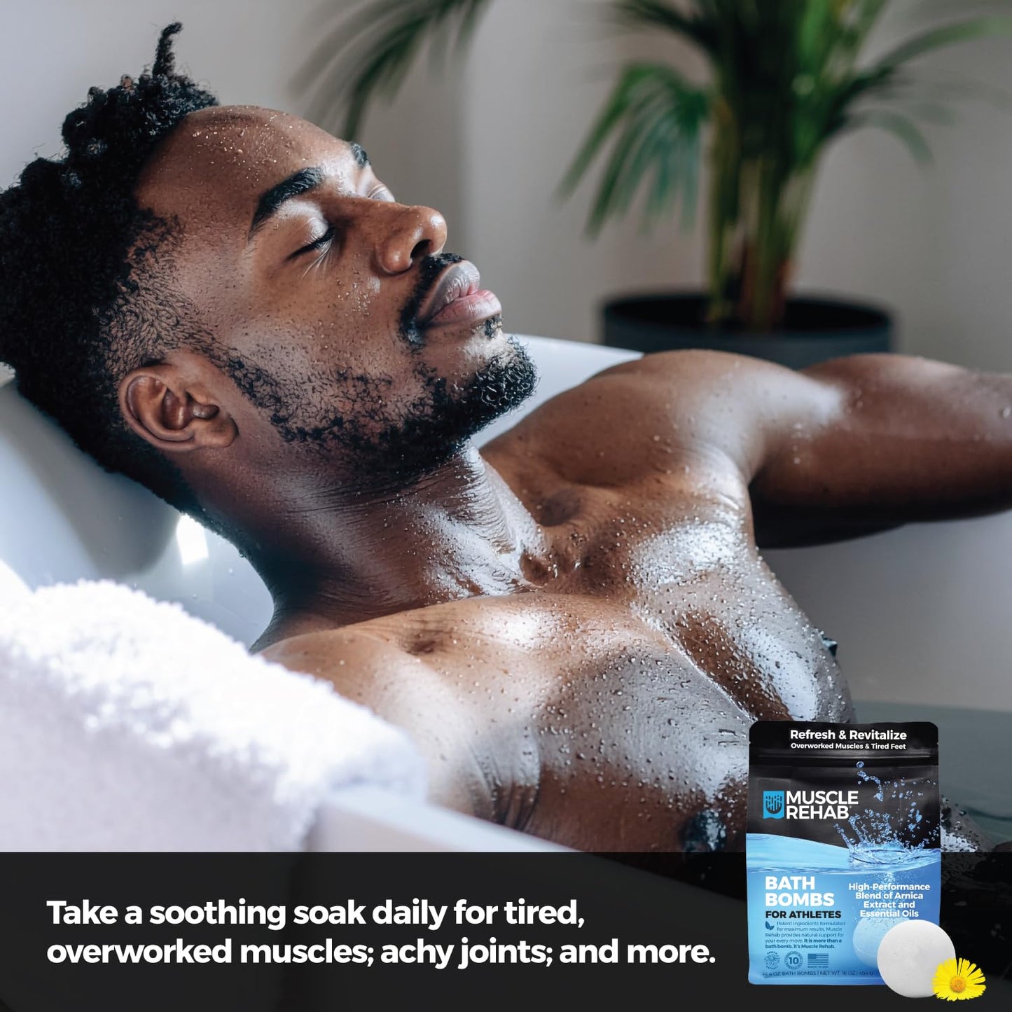 Magnesium Epsom Salt Bath Bombs - Fast-Absorbing Muscle Soak for Post-Workout Recovery - Bath Bombs for Sore Muscles and Pain- Tranquil Foot Soak Bombs - Athletic Recovery Bath - 2 Packs