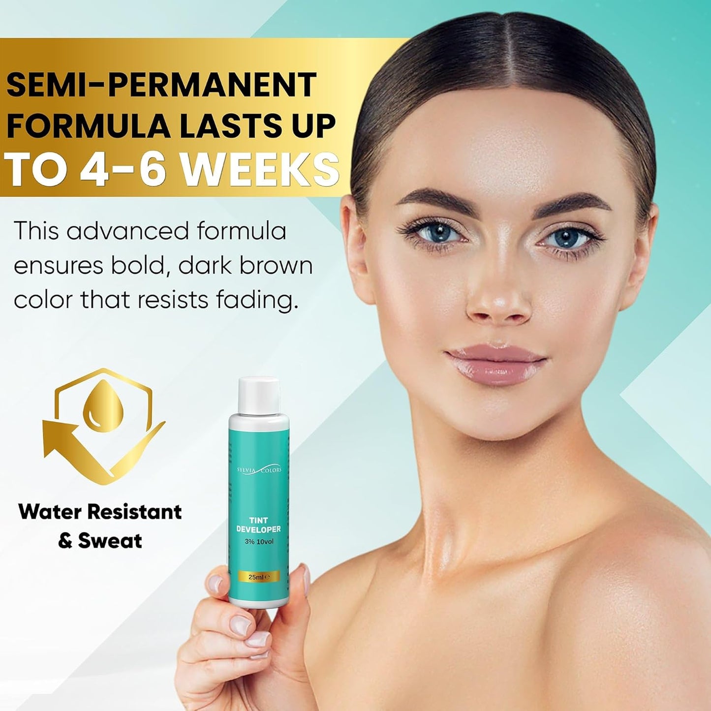 Professional Tint Kit Semi-Permanent 40 Applications Lasts 4-6 Weeks Spot Coloring Set WaterprooF (Dark Brown, 25 ML)