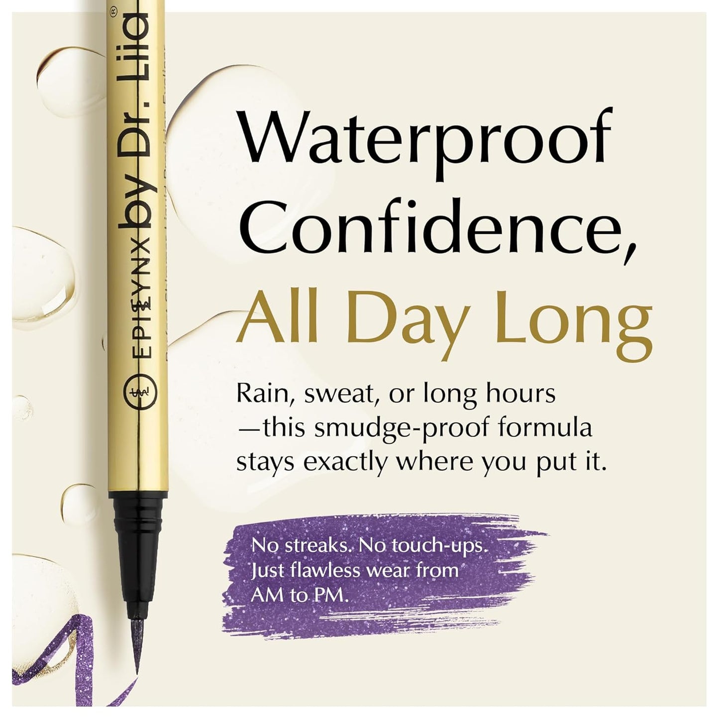 Waterproof Eyeliner - Smudge-Proof Liquid Eyeliner Pen with Precision Tip for Smooth, Long-Lasting Application - Vegan, Hypoallergenic & Gluten-Free Eye Liner - 2mL Shimmer Royal Purple