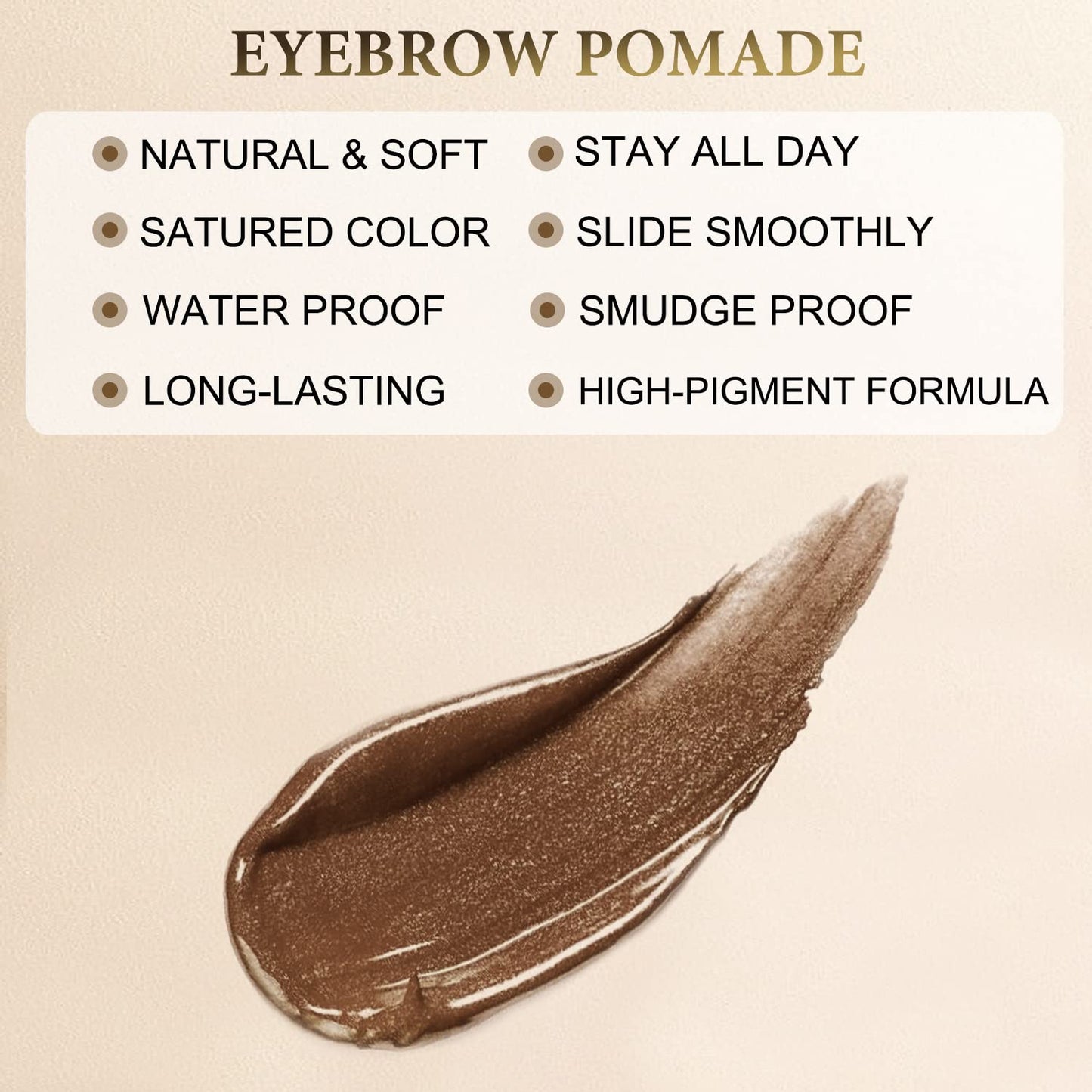 LAVONE Eyebrow Stamp Pencil Kit for Eyebrows, Makeup Brow Stamp Trio Kit with Waterproof Eyebrow Pencil, Eyeliner, Eyebrow Pomade, and Dual-ended Eyebrow Brush - Chocolate