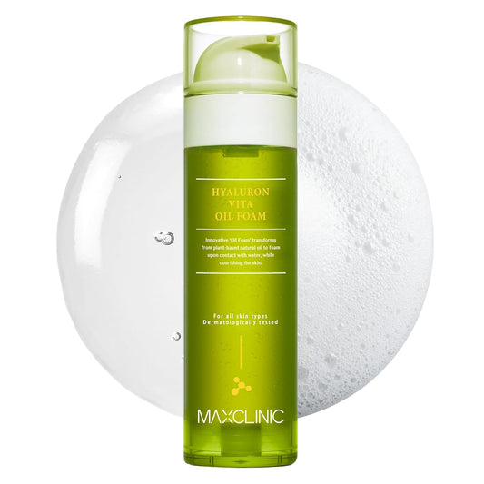 [K-Beauty] Hyaluron Vita Oil to Foam - All-in-One Korean Face Wash OilBased Foaming Facial Cleanser - Pore Minimizing & Blackhead Remover - Makeup Deep Cleansing Oil for Dry Skin (3.88 fl oz)