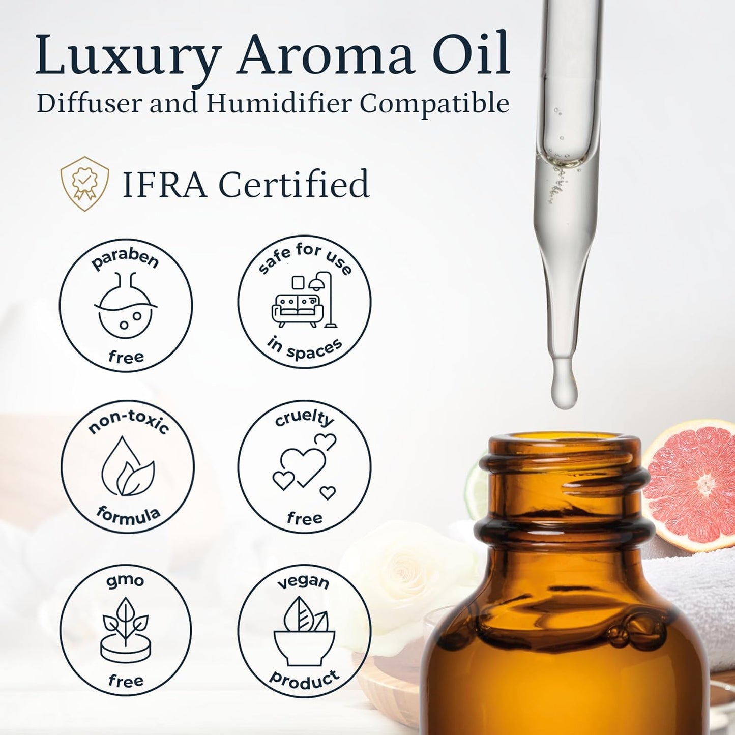 PuroSentido Italy Aroma Oil (120 ml) - Luxury Fragrance Oil for Diffusers and Humidifiers, Sicilian Lemon, White Rose & Musk Home, Hotel & Spa Scent