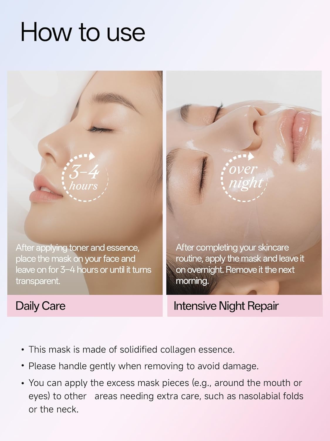 WNP 6D Bionic Collagen Bio‑Gel Mask Hydrating Overnight Real Deep with 5.1% Collagen, Niacinamide, Hyaluronic Acid|Firming, Anti‑Aging, Brightening for sensitive skin 28g x4ea
