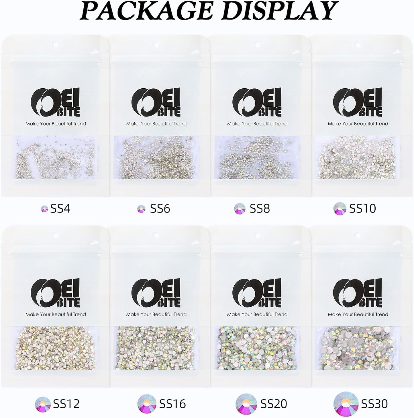 Crystal AB Flatback Rhinestones, Glass Rhinestones for Nail Art and Craft, Glue Fix, Loose Crystal Gemstones(Crystal AB, SS4, 1440pcs, 1.5-1.7mm)