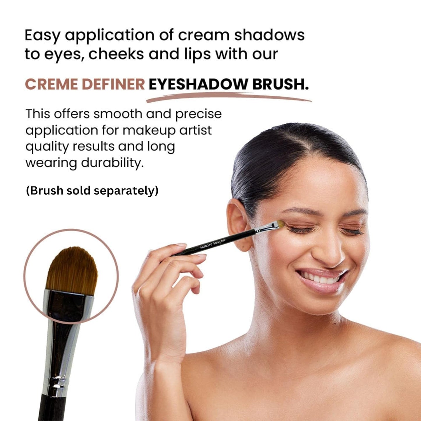 Mommy Makeup Any Wear Creme Eyeshadow - Waterproof, Crease-Proof, Long Lasting, High Pigment, Oil-free - Cream to Powder for Eyes, Cheeks & Lips (Champagne on Ice)
