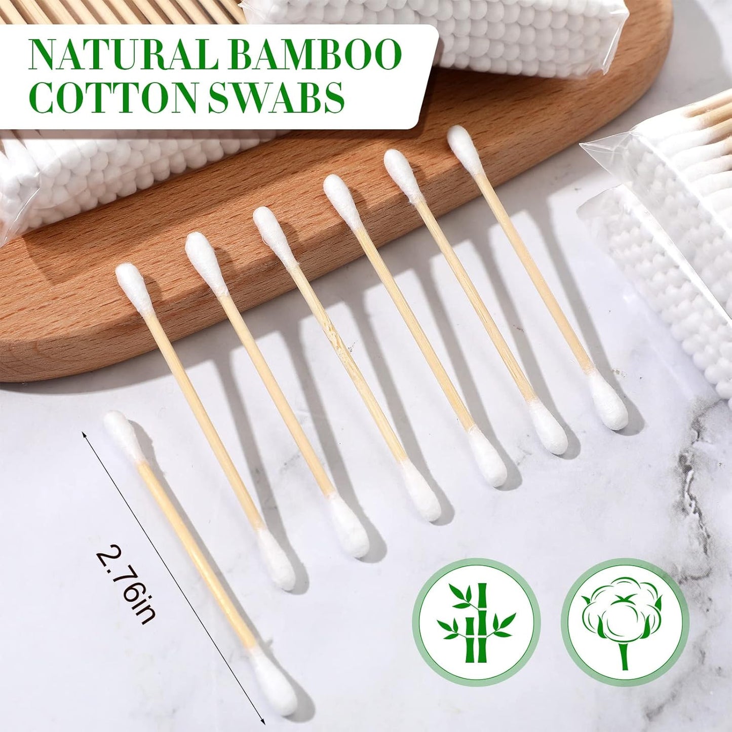 10000 Pcs Double Round Cotton Swabs with Wooden Sticks Bulk Cotton Buds Travel Size Ear Swabs for Ears Makeup Daily Cleaning Pet Care Arts Crafts