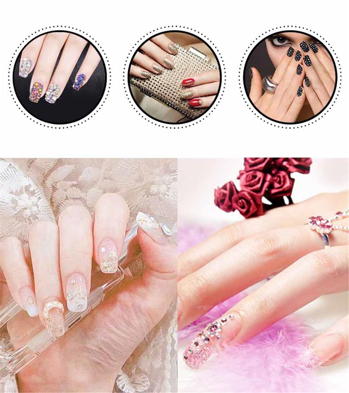 4500 Pcs SS6 2mm AB Flatback Rhinestones for Nails Art Crafts Glitter Round Shine Gems Crystals DIY Clothes Shoes （Light Pink AB）