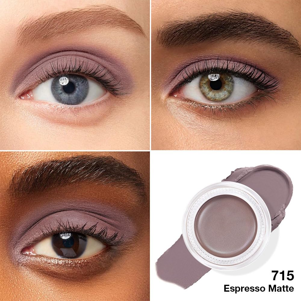 evpct Matte Espresso Coffee Brown Single Cream Eye Shadow Palette Pot Makeup for Older Women, Highly Pigmented Monochrome Cream to Powder Eyeshadow Palette Matte Liquid eyeshadow, Natural Waterproof