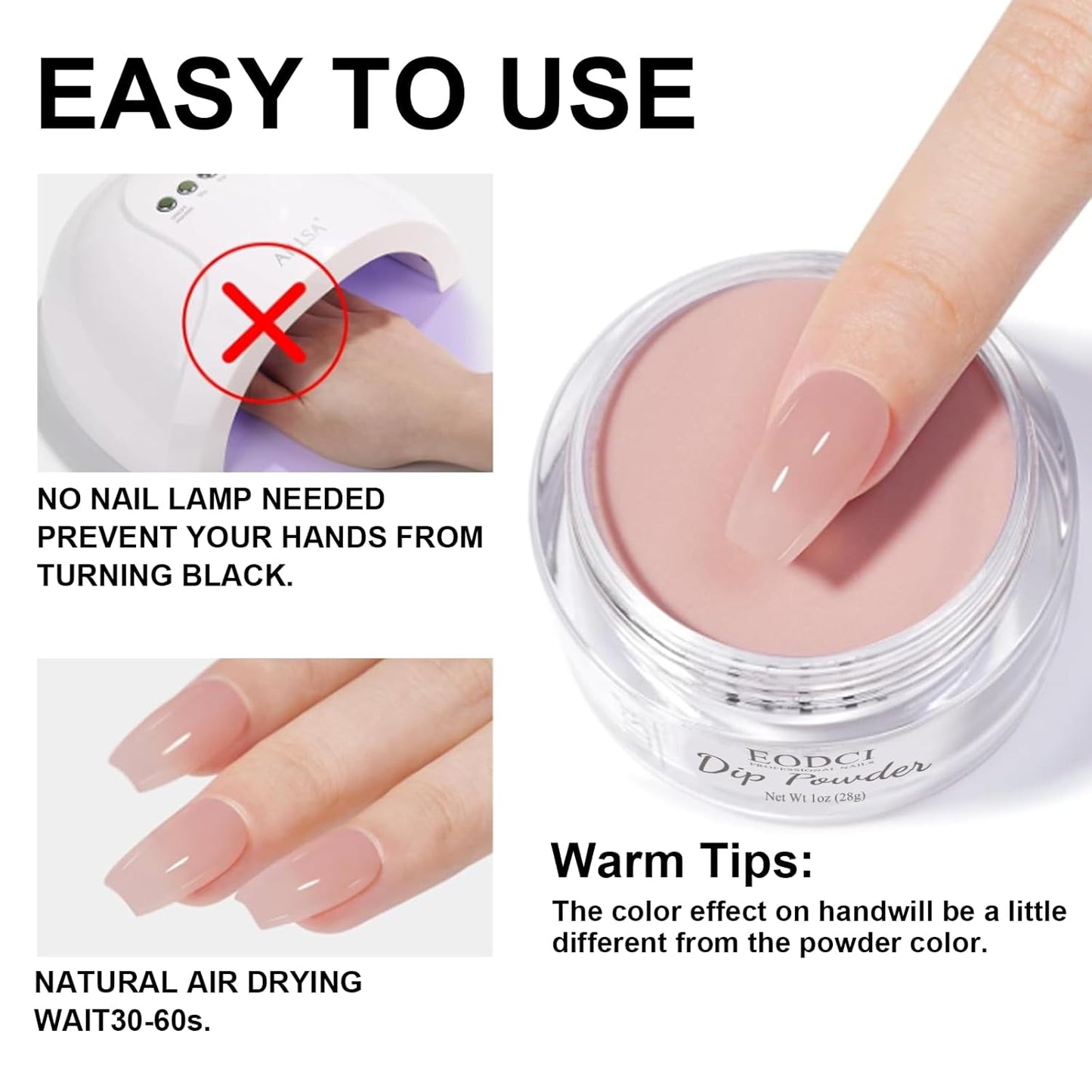 Glitter Dipping Powder, Sprinkle On Glitter Collection - Hot Pink Dip powder - No Needed UV Lamp - Long Lasting 14 Days Dip Colors - Nail Color for Professionals & At-Home DIY 1oz