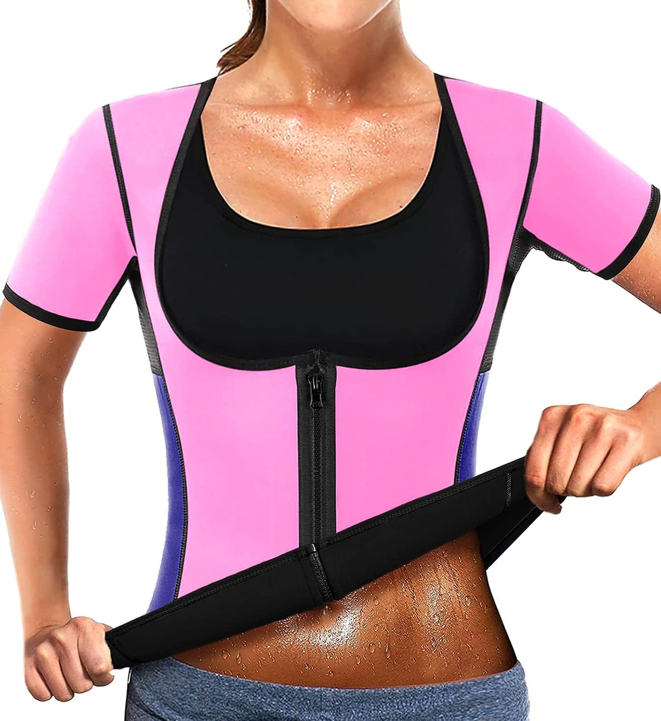 NonEcho Women Sauna Body Shaper Sweat Suit Sleeve Spa Cami Hot Neoprene Slimming Workout Vest Waist Trainer Top