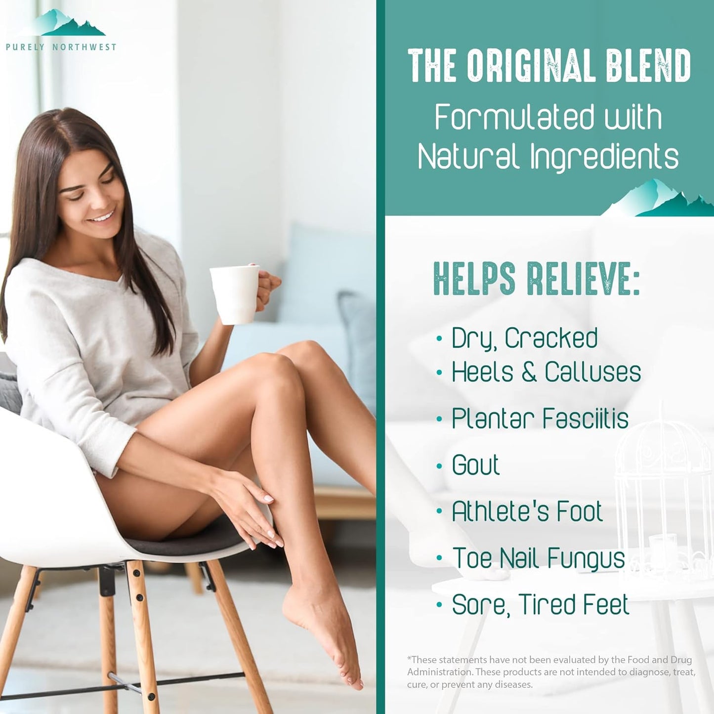 Epsom Salt Tea Tree Foot Soak-Toenail Repair, Softens Thick Calluses & Corns, Stubborn Foot Odor, Athletes Foot Burning & Itching, Damaged Discolored Nails: Purely Northwest USA 16 ounces/1Lb