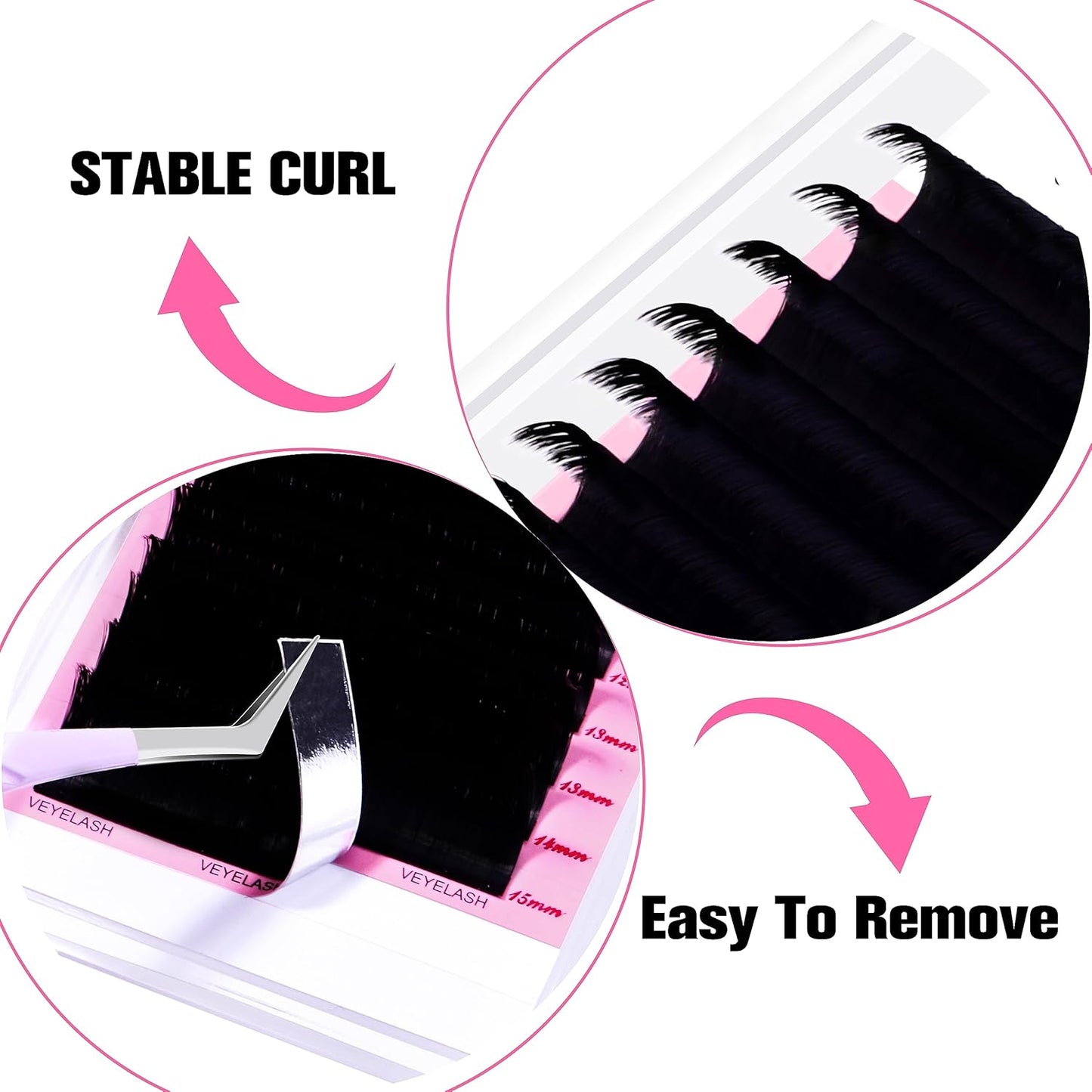 VEYES INC Cashmere Smart Fan Lash Extensions 0.03 0.05 0.07 C/CC/D Curl 8-20mm Mixed & Single Length, Super Matte Black Volume Lashes, Professional Supplies for Lash Techs (0.05 CC 15mm)