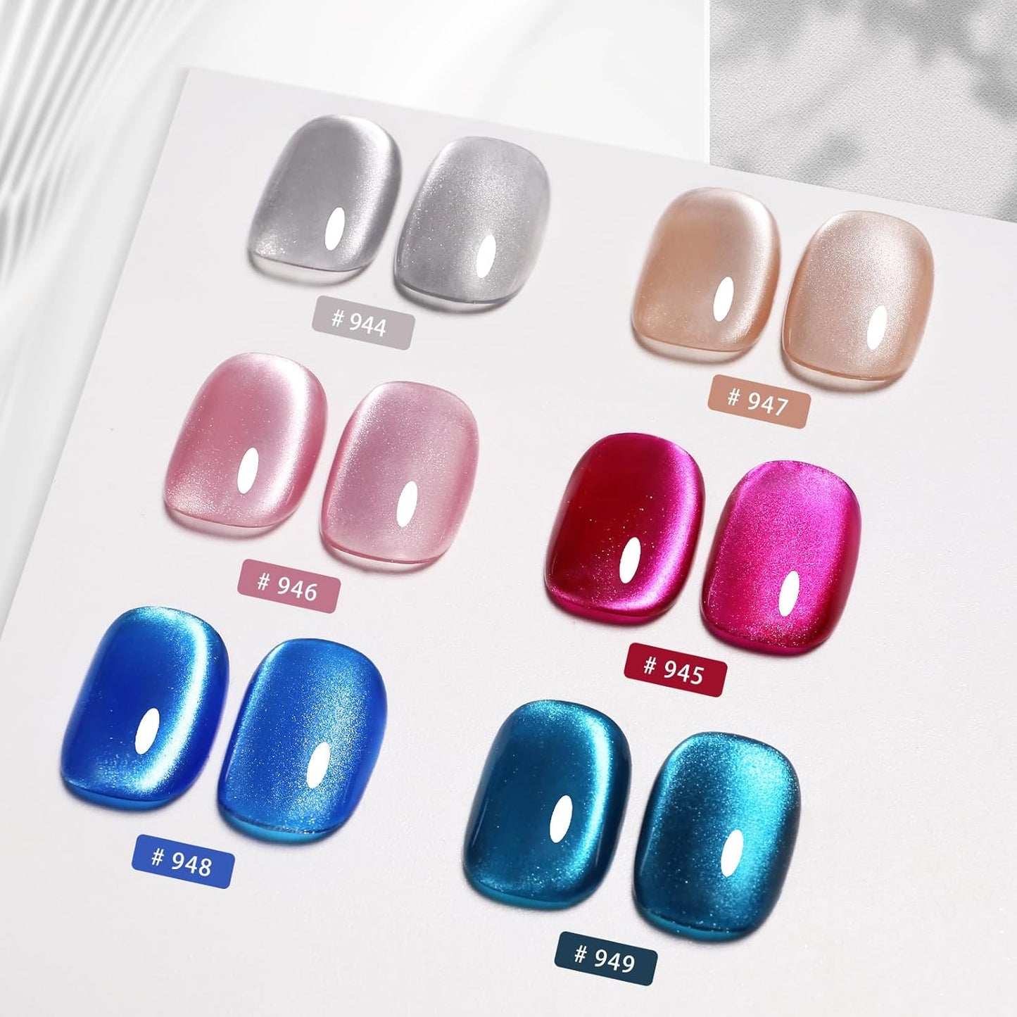 Imtiti Silver Cat Eye Gel Nail Polish, Moonlight Silver Holographic Crystal Diamond Glitter Magnetic UV Soak Off Gel Nail Polish with Magnetic Stick 1Pcs (0.34 Fl Oz-944)