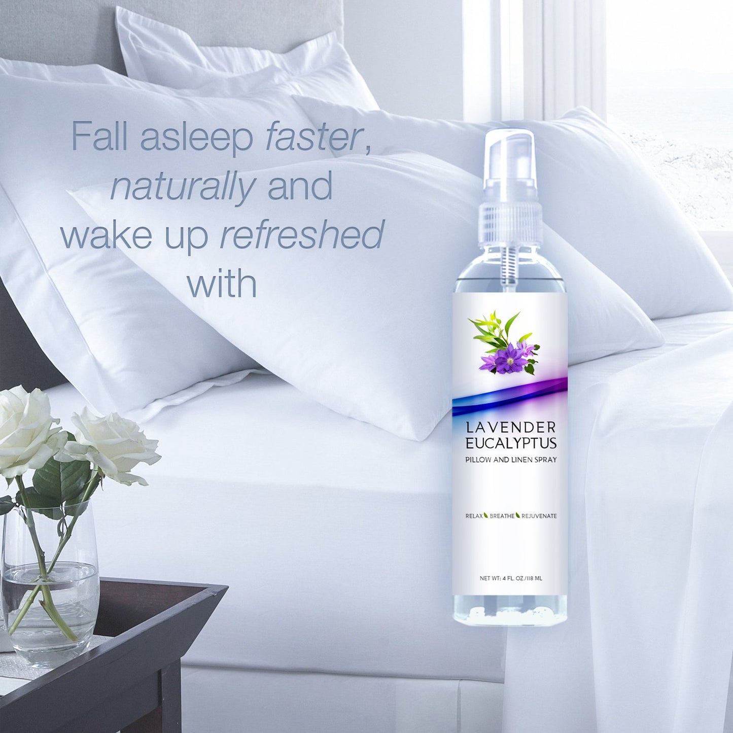 Original Lavender Eucalyptus Pillow and Linen Spray, Best Home Essential Oil Mist to Relax The Body, Fresh Clean Smell (Lavender Eucalyptus, 4oz)