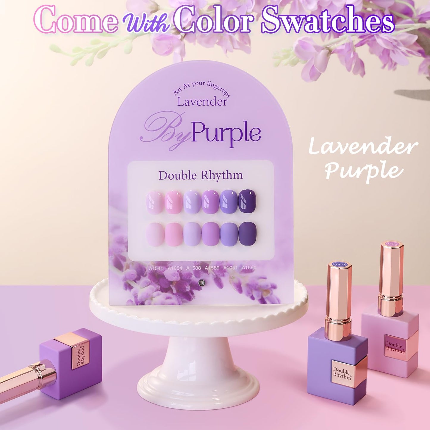 Double Rhythm 6 Pcs 15 ML Gel Polish Set Same Color Same Bottle Soak Off Gel Polish Kit Nail Art Manicure Salon DIY at Home for Women (Light Dark Purple Violet Rose Pink-T6-16)