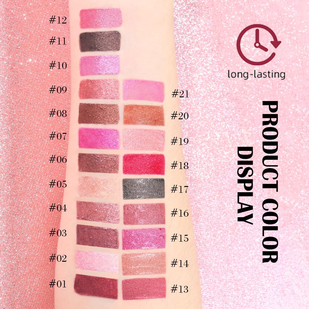 Kaely 2-in-1 Champagne Gold Metallic Lipstick and Lip Liner, Shimmer Liquid Metallic Lipsticks for Women, Glitter Lip Gloss Stain Long Lasting Waterproof Smudge Proof 24 Hour, Vegan Makeup, 05