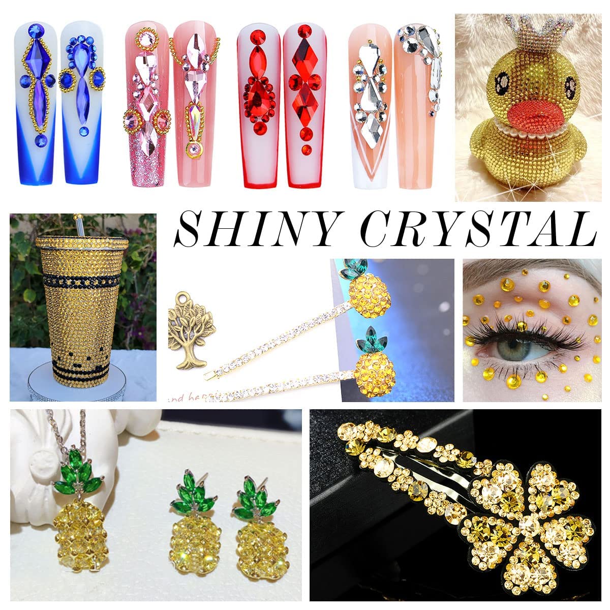 3000Pcs Lemon Yellow Crystal Rhinestones,Glass Flatback Rhinestones Mini Gemstones for Nail Face Makeup Art Crafts Clothes Decoration -(SS8,2.4mm,Lemon Yellow)