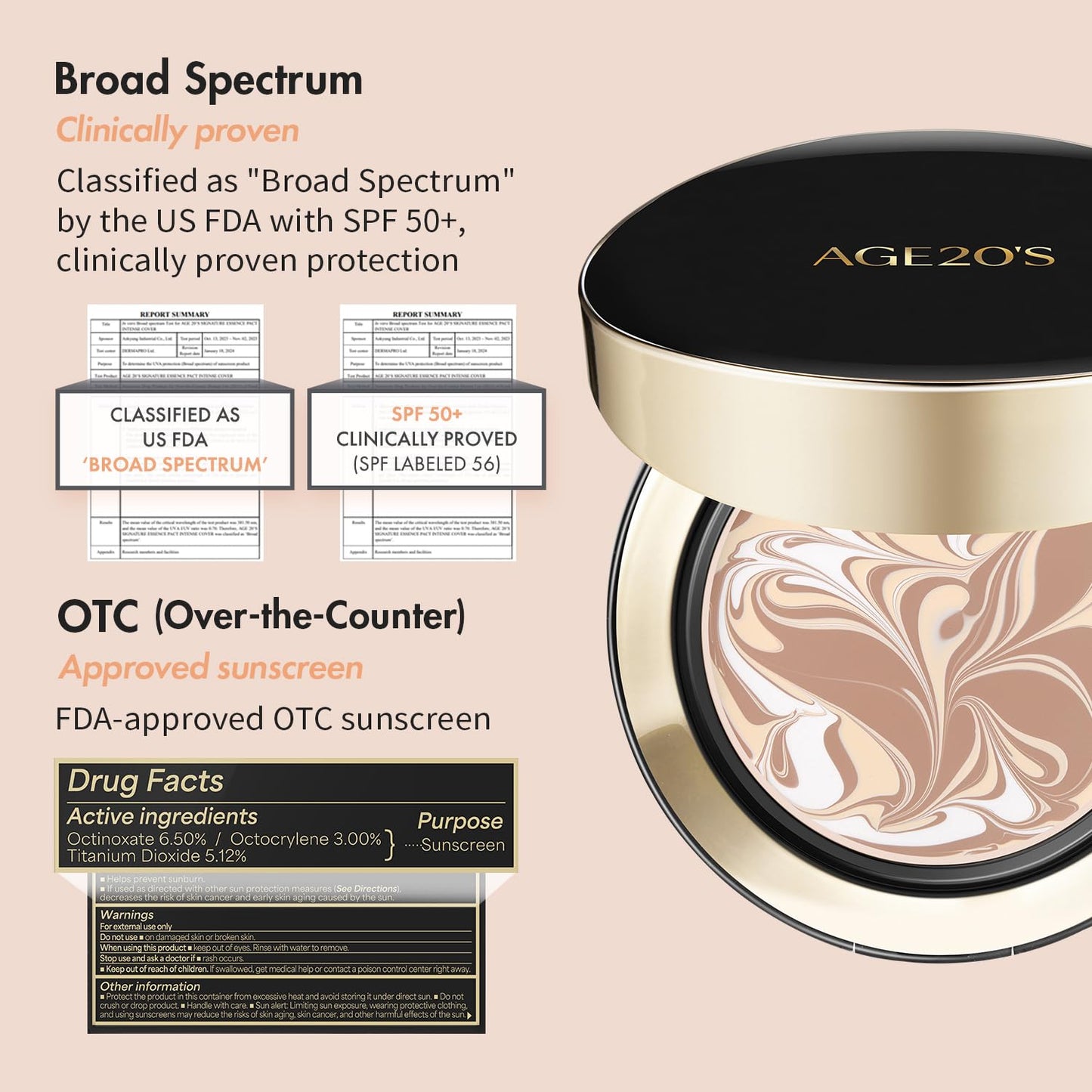 AGE20'S Signature Essence Pact SPF 50+ | Pack of 1 | 23W BEIGE | Cream Foundation, Dewy Finish, Natural Coverage | Korean Cushion Foundation