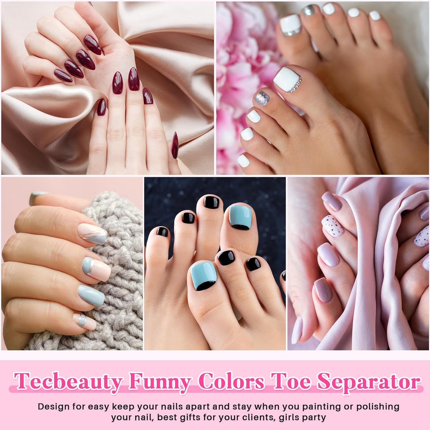 Mumufy 1000 Pcs Individual Pedicure Toe Separators Soft Foam Toe Spacers Comfortable Finger Toe Dividers Pedicure for Women Men Girls Manicure Feet Nail Polish Art Painting Spa (Pink)