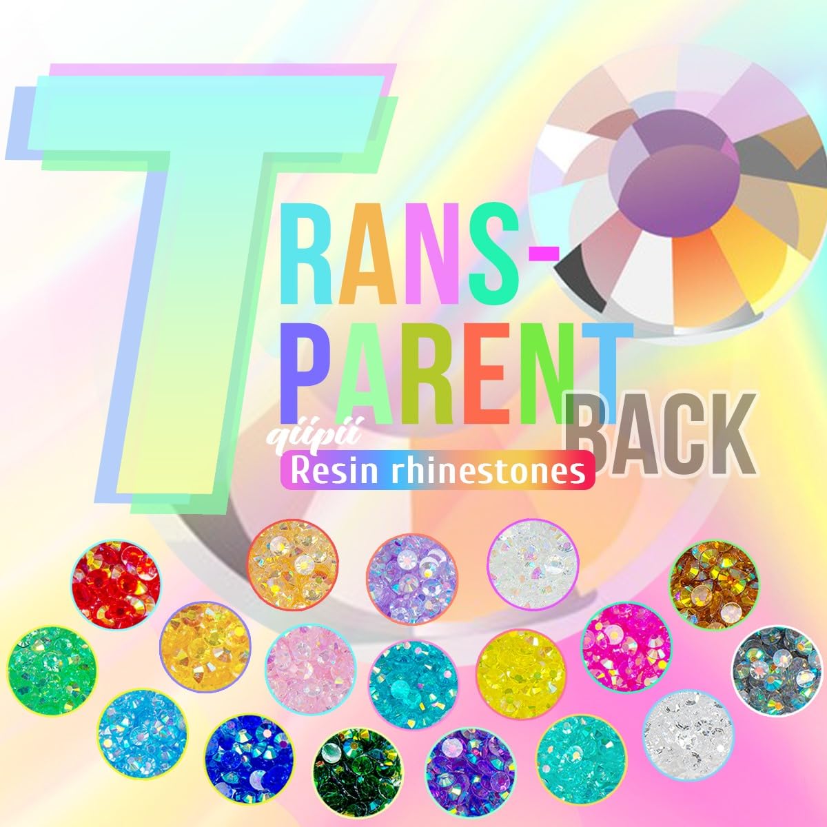 Transparent Clear Red AB Resin Rhinestones for Crafting 3mm 4mm 5mm Flatback Jelly Stones Gems Diamonds Crystals Charms for Nails Face Eyes Makeup Tumblers Bottles Mugs DIY Crafts Clothes Shoes