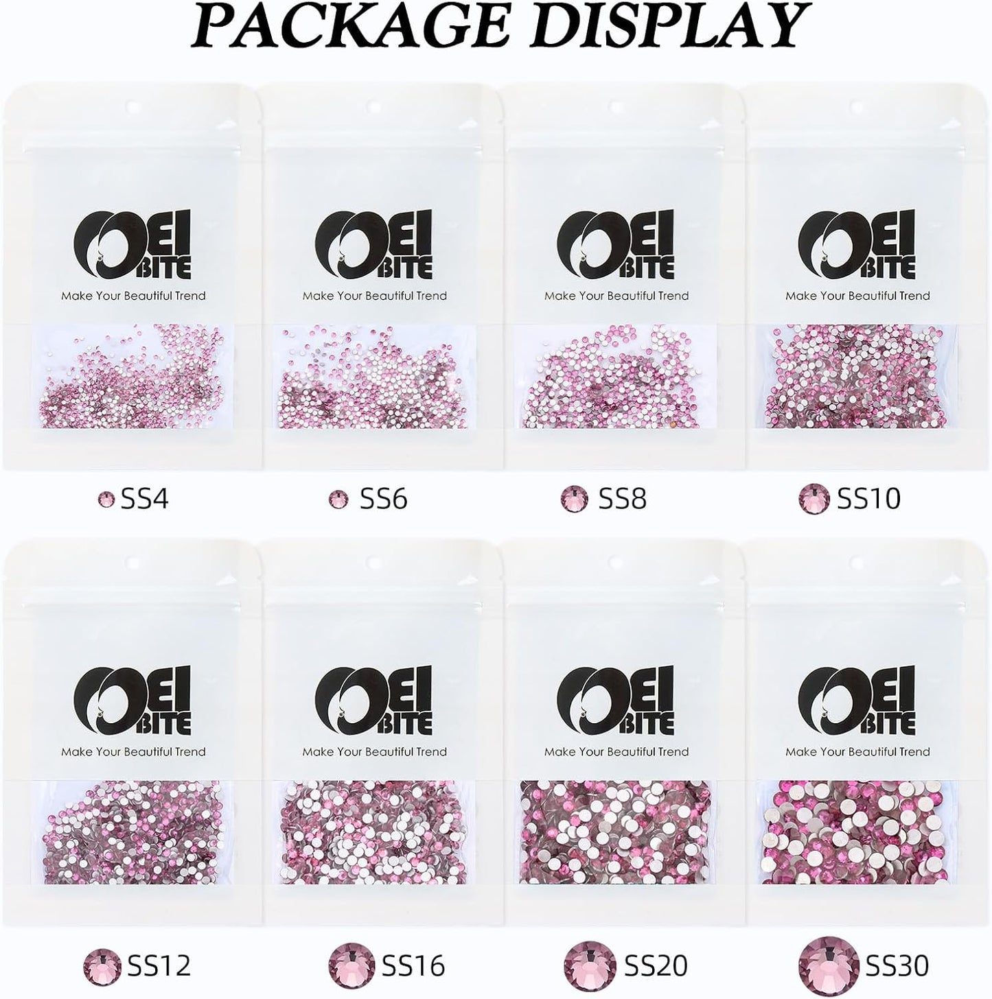 Light Amethyst Flatback Rhinestones, Glass Rhinestones for Nail Art and Craft, Glue Fix, Loose Crystal Gemstones(Lt.Amethyst, SS6, 1440pcs, 1.9-2.0mm)