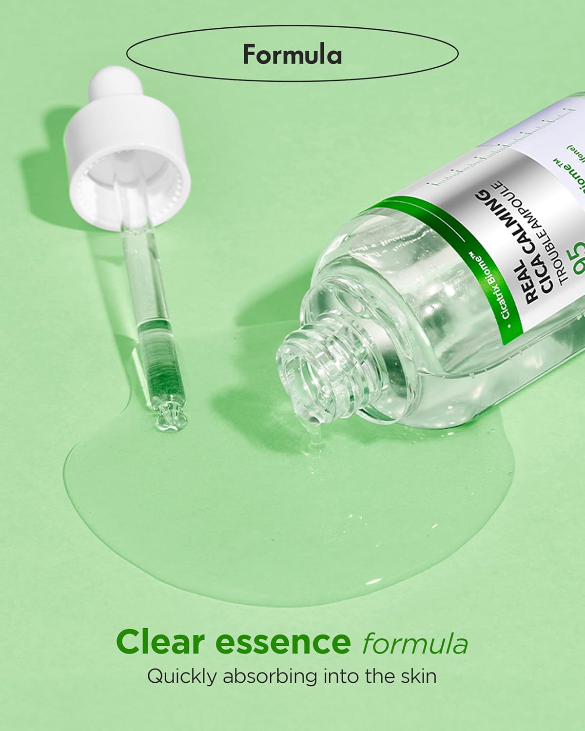 WELLAGE Real Cica Calming Trouble Ampoule - Korean Skincare Soothing Serum, Madecassoside Centella Asiatica Panthenol Niacinamide, Relief Redness, Sebum Control, Improves Blemishes, 1.69 fl.oz.