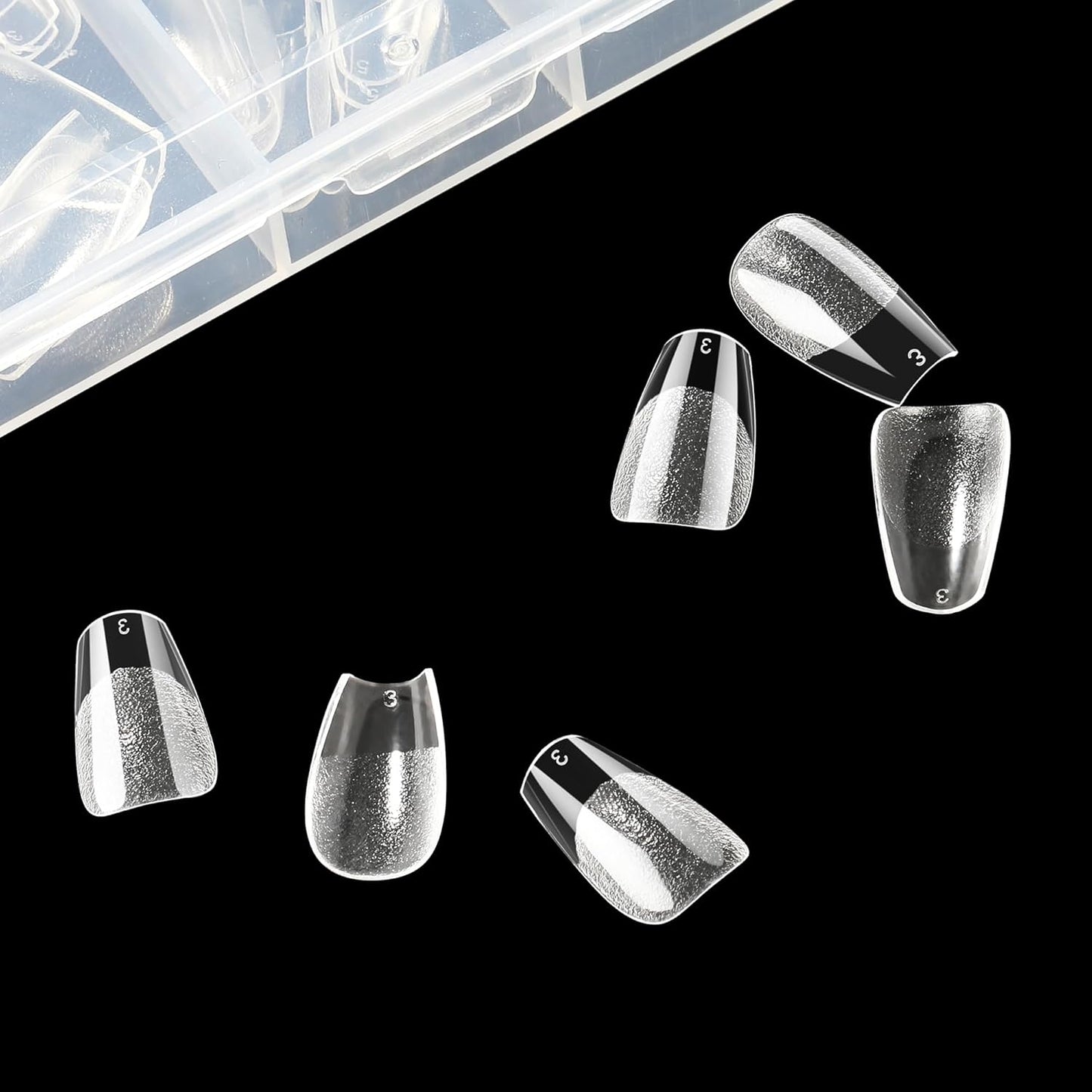 UNA GELLA Short Coffin Nail Tips, 312pcs Short Coffin Gel Nails Tips Pre-shape Half Matte Fake Nails 12 Sizes Full Cover Press on Nails for Acrylic Nail Extension DIY Salon at Home