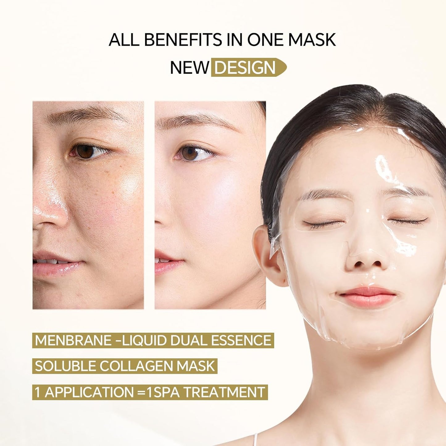 Bioactive Collagen Revitalizing Facial Mask for Women & Men Skin Care SPA,10+10 Packs Separated Essence and Powder Membrane, Moisturizing,Soothing,Repair,Firming, Anti-Aging (10 pairs)