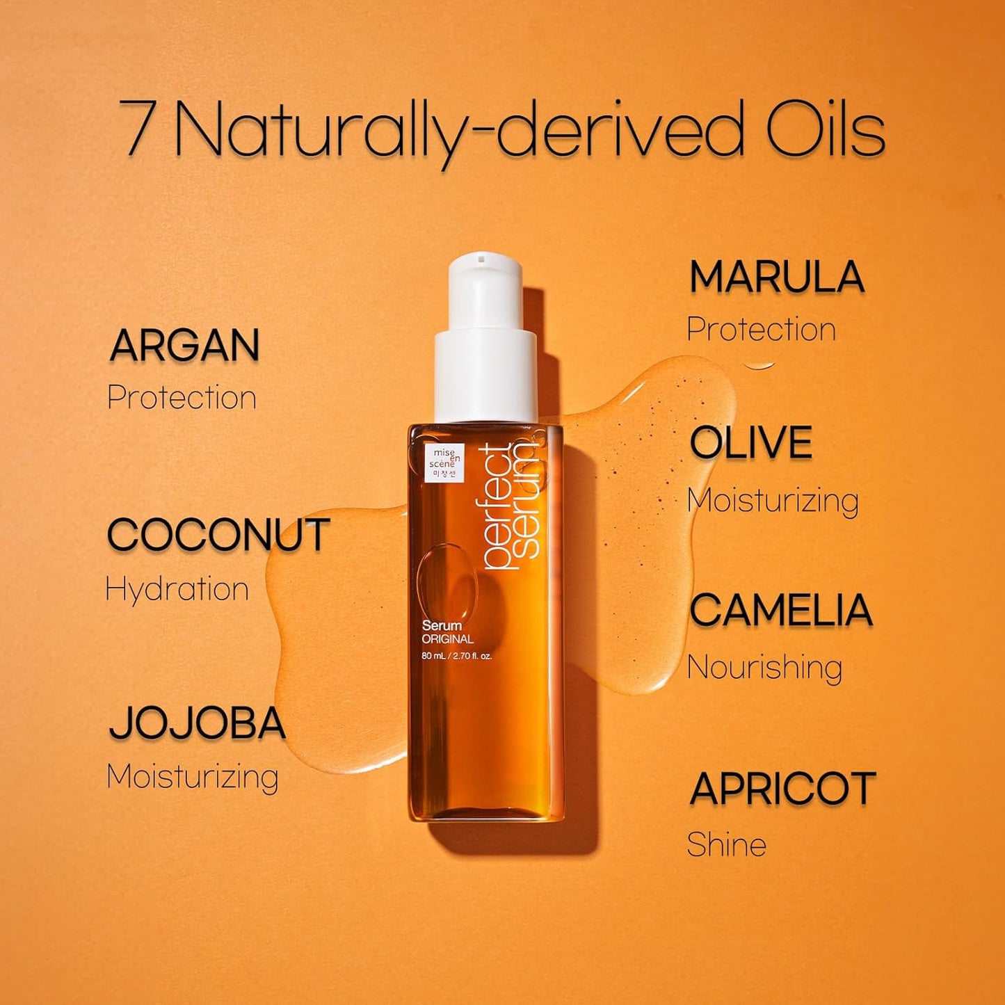 Mise En Scene PerfectSerum Original - HairOil for Frizzy & Dry, Hydration and Nutrition Hairy Essence for Damage Care, Korean HairCare Product, Hair Serum 2.71 Fl. Oz.