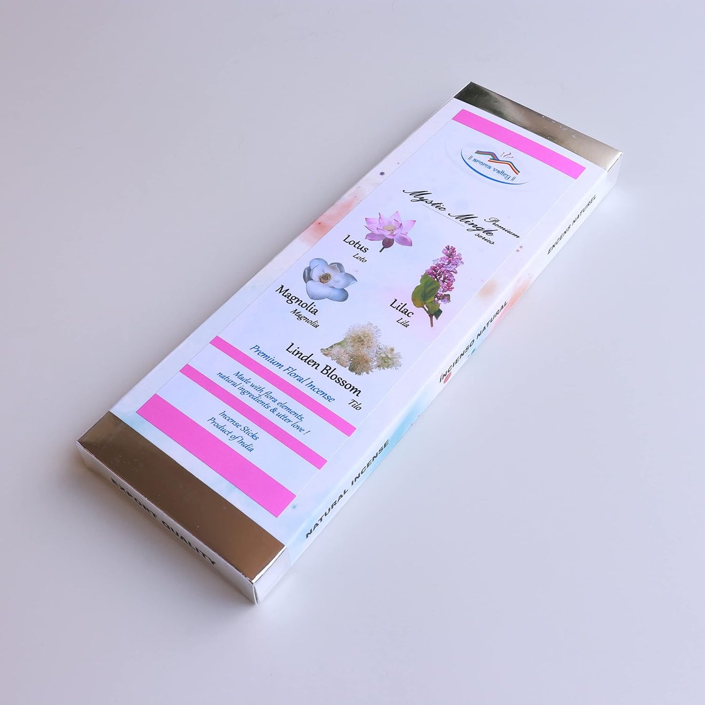 Incense Sticks - Lotus, Lilac, Magnolia and Linden Blossom Artisan Blend - Hand-Dipped Premium Quality Natural Incense Sticks - 75 Grams - 50+ Sticks - Uplifting, Stress-Relief