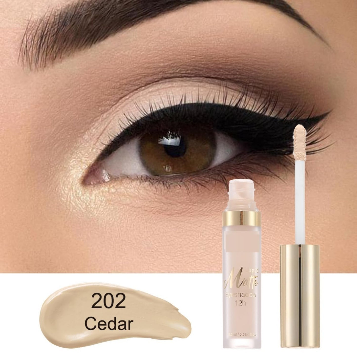 MAEPEOR Matte Liquid Eyeshadow 10 Colors Naked Smooth Creamy Eyeshadow Long Lasting and Waterproof Lightweight Cream Eye Shadow (P02 Cedar)