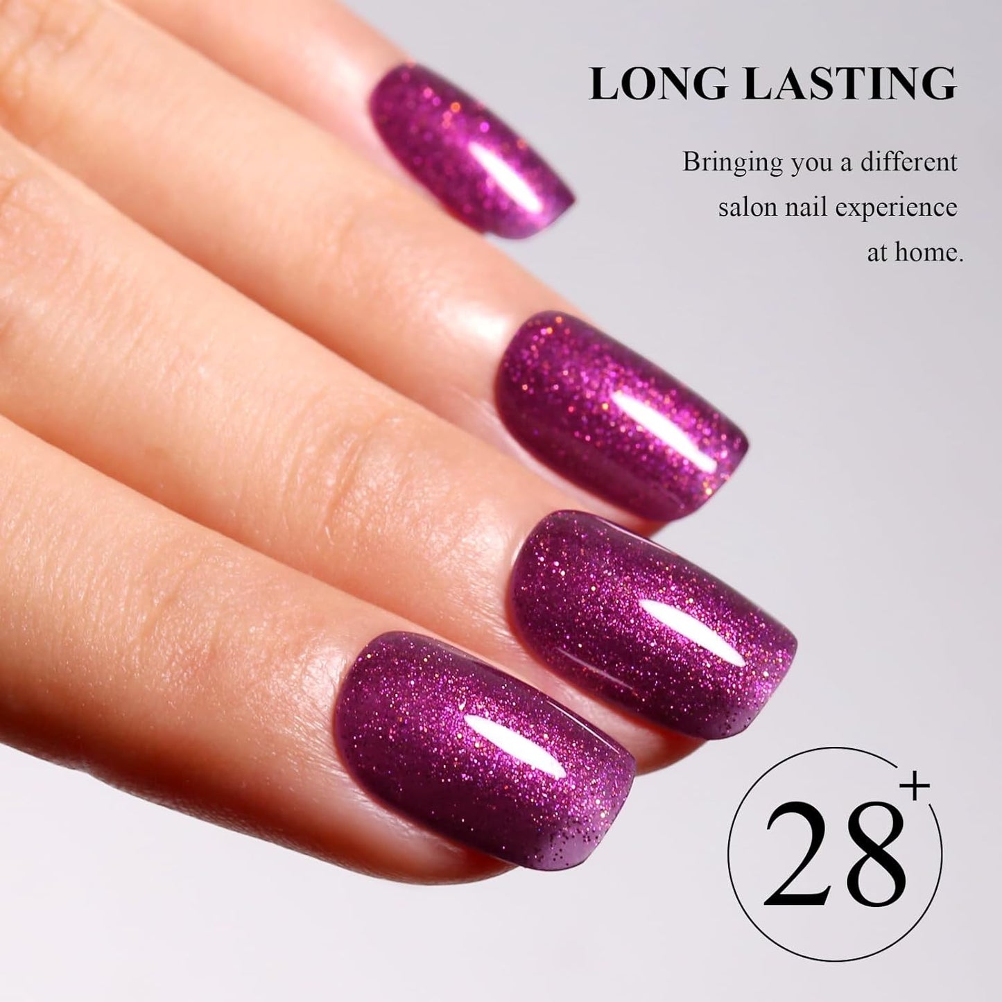 Imtiti Glitter Gel Polish,Starlight Rose Red Sparkle Gel Nail Polish Nail Art Starter Manicure(0.34 Fl Oz-1928)