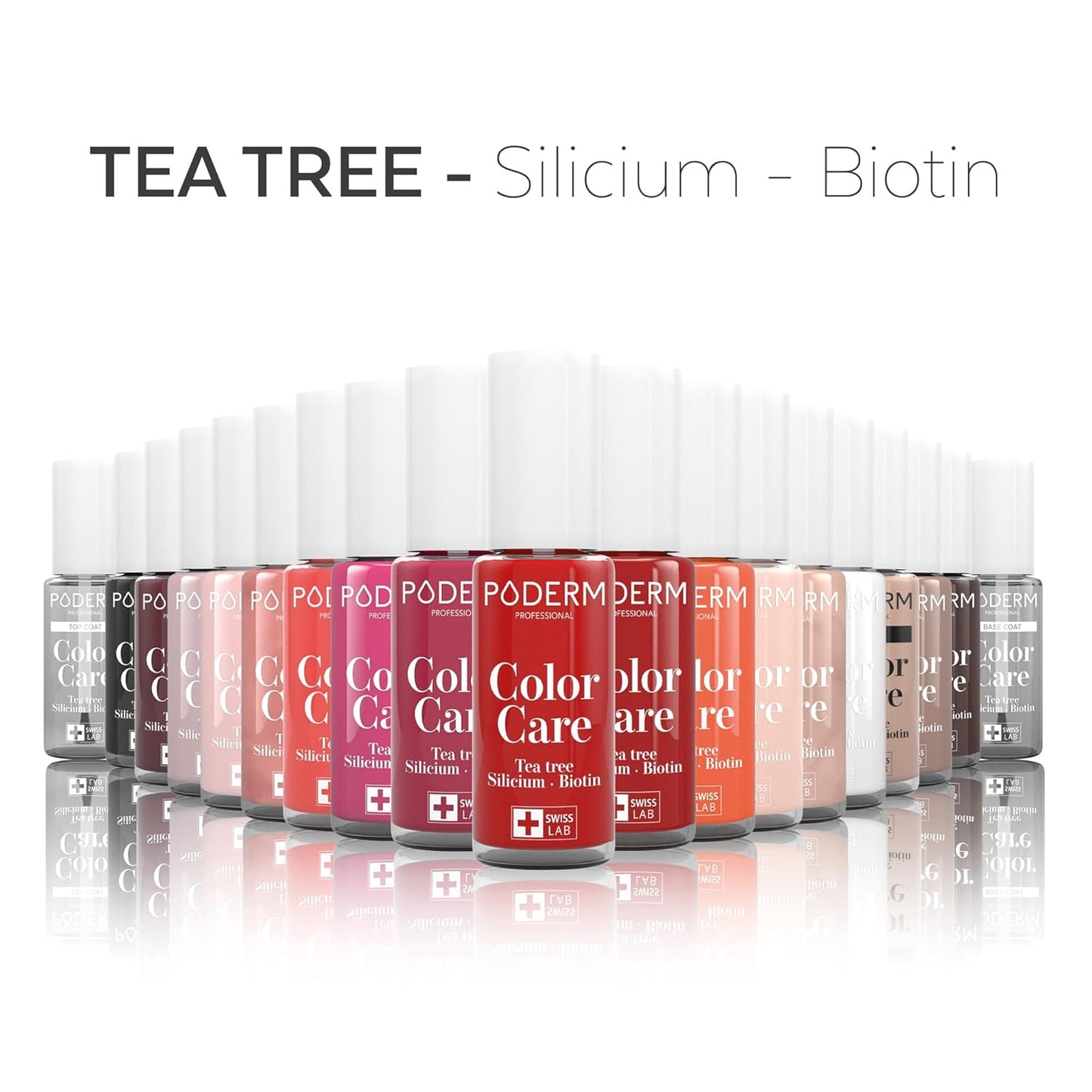 PODERM - Nail Polish – Enriched with Tea Tree – Improves nail appearance – Ingredients Natural/Vegan - foot/hand - Swiss Made (French White)