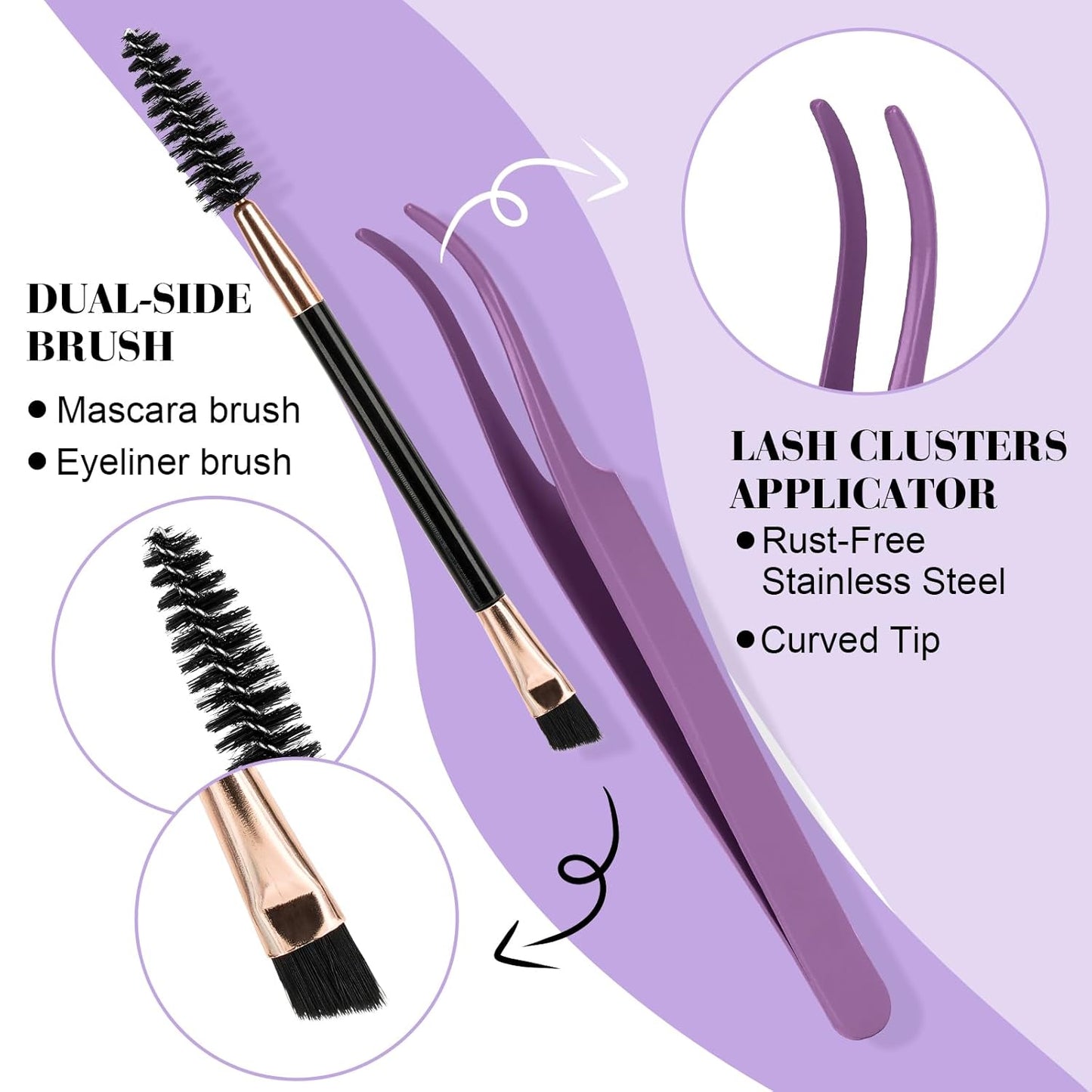 B&Q Lash Clusters Kit 280PCS Eyelash Clusters Kit,40D 50D C 9-16MIX Individual Lash Comfortable Eyelash Extension Set, Classic Look with Bond and Seal Waterproof, Remover DIY at Home(Set,40D+50D)