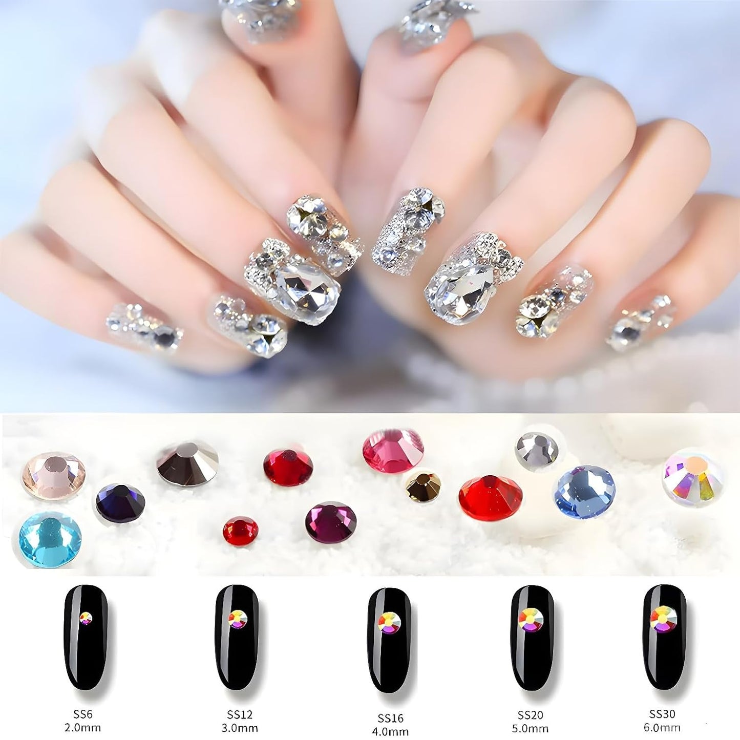 Flatback Rhinestones Round Gems for Nails Art and Crafts 2000Pcs SS16 4mm Glitter Crystals Stone DIY Bags Clothes Shoes (Dark Purple)