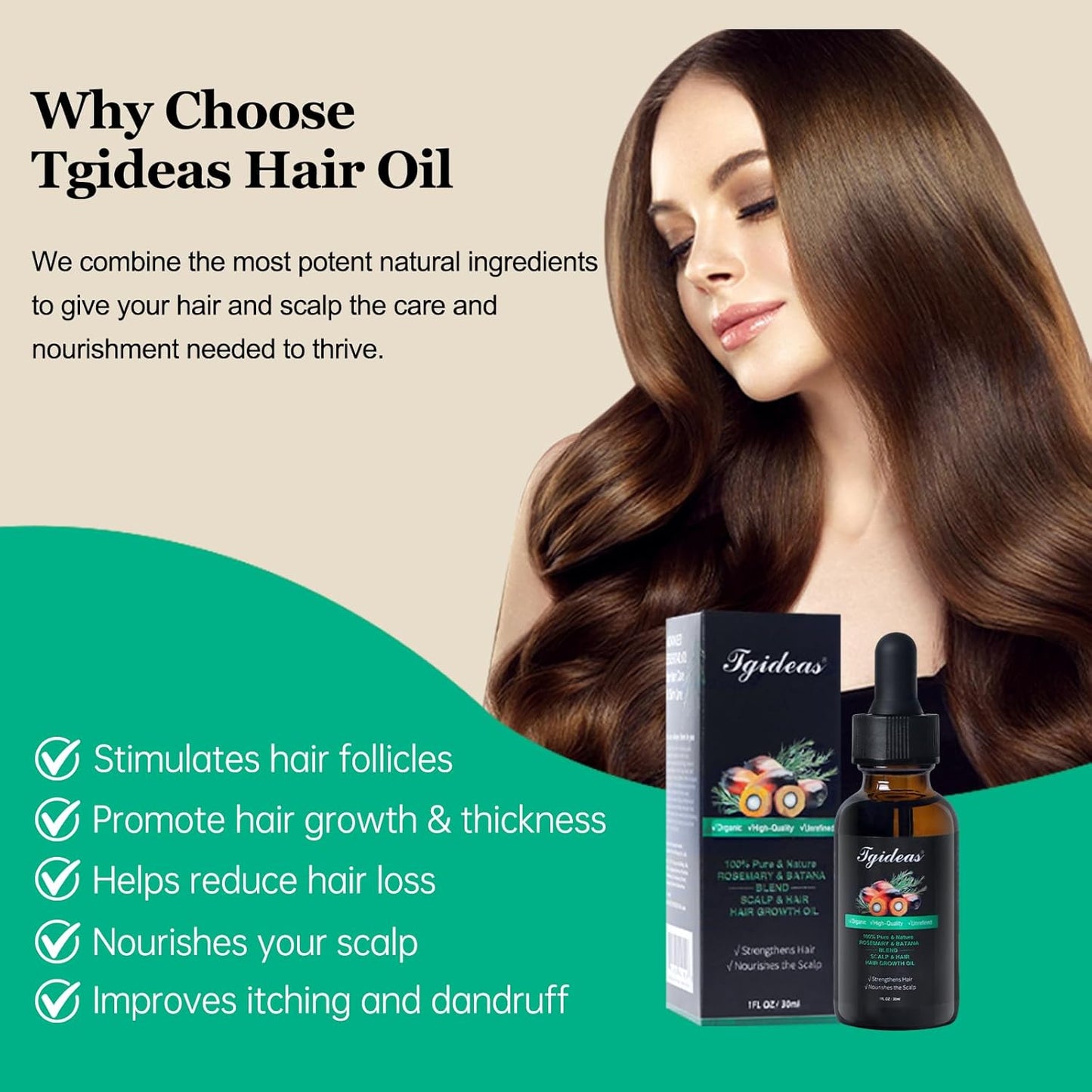 Rosemary Batana Oil - Organic Hair Growth - for Scalp & Hair Strengthening - All Hair Types Treatment Oil - Eyebrow & Eyelash Nourishing - 2 Packs