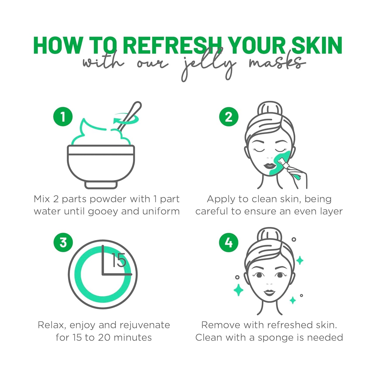 BRÜUN Peel-Off Kiwi Jelly Mask for Face Care – A 23 fl oz Rubber Mask Jar for 30 to 35 Treatments – A Skin Care Moisturizing Gel Mask of Spa Set for Men, Women and Adults