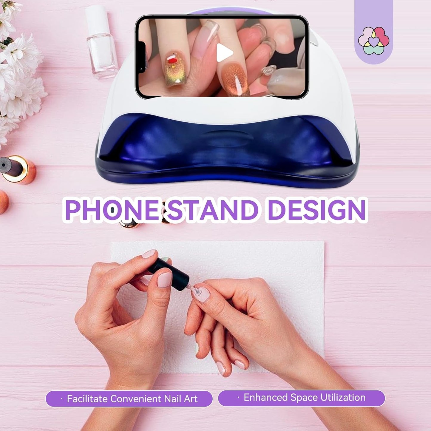 SAVILAND 300W U V LED Nail Lamp: Motion Sensor Nail Dryer Super Fast Curing U V Light for Gel Nails with 72 Beads 4 Timers Dual Light Sources Nail Lamp for Nail Salon Manicure Gift for Women