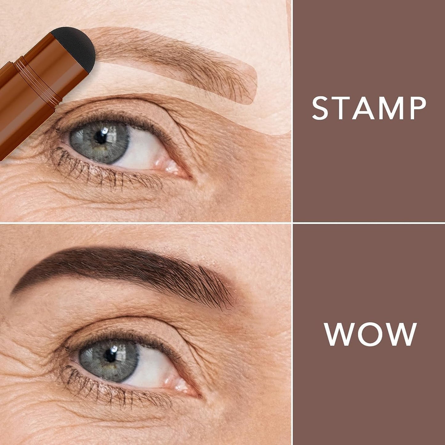 Eyebrow Stencils, ALLROSE Eyebrow Stamp Stencil Kit Perfect Eyebrow Waterproof Eye Brow Stamp Stencil Kits, Eyebrow Kit for Women with 20PCS Brow Shaping Kit Eyebrow Tinting Kit, Light Brown