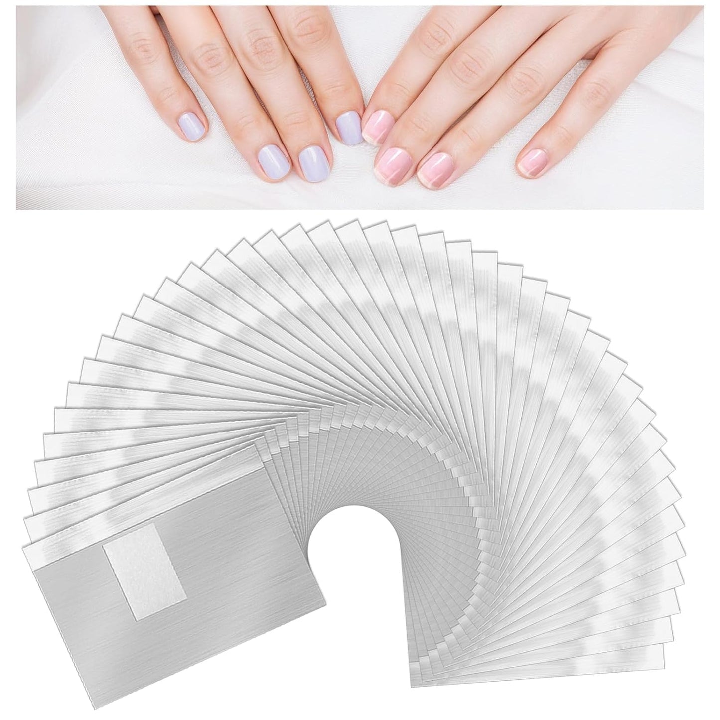 1000pcs Aluminium Foils Nails Polish Remover, Soak Off Wraps Finger Nail Gel Polish Removal Tool with 0.79x1.18inch Pre-attached Lint Free Cotton Pads