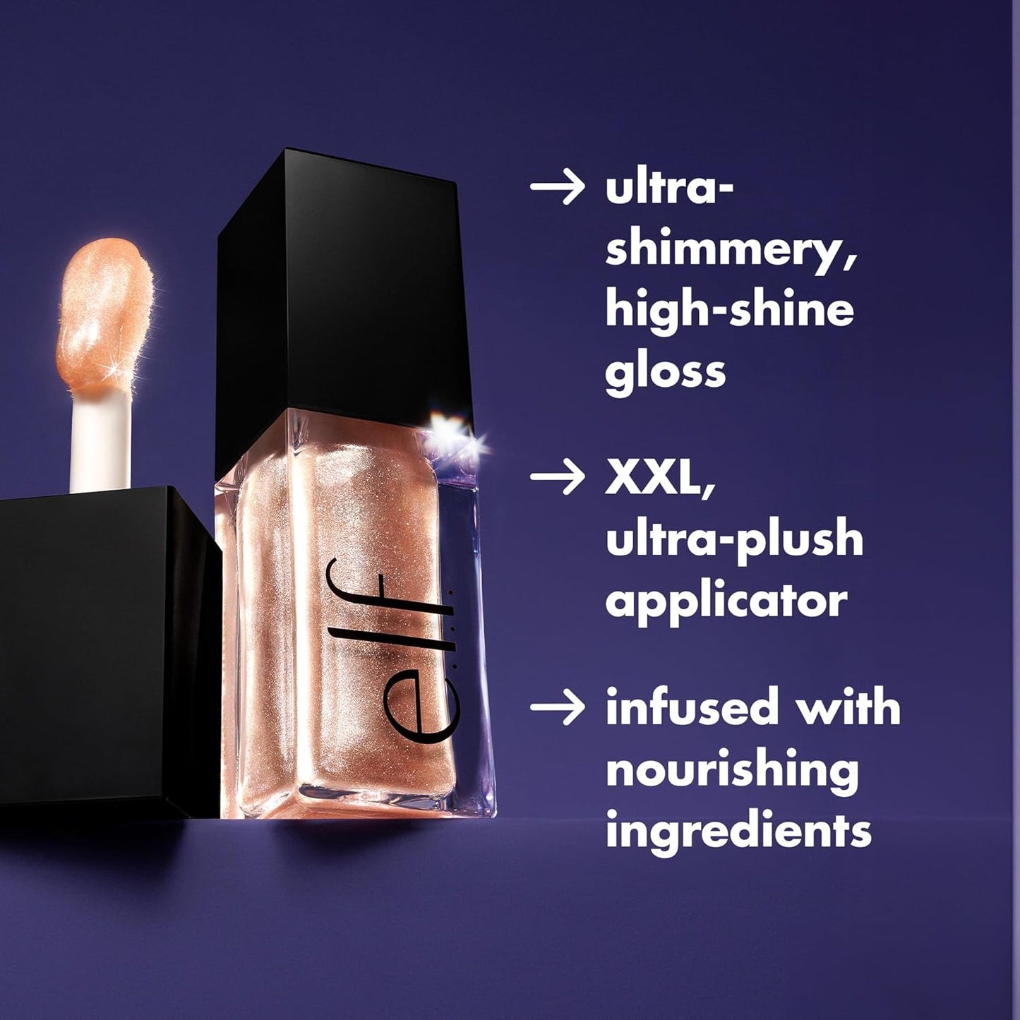 e.l.f. Glow Reviver Lip Oil, Nourishing and Hydrating with High-Shine Glimmer Finish & Sheer Wash Of Color, Minty Scent, Non-Sticky, Vegan & Cruelty-free, Candy Coded