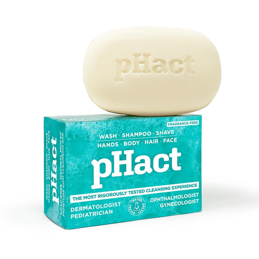 ANDREW LESSMAN pHact Moisture-Rich, Soap-Free Cleansing Bar. Natural Skin pH. Fragrance-Free. All Skin Types - Even Sensitive. Hypoallergenic. Dermatologist Tested. 6 Pack 4.25 oz each