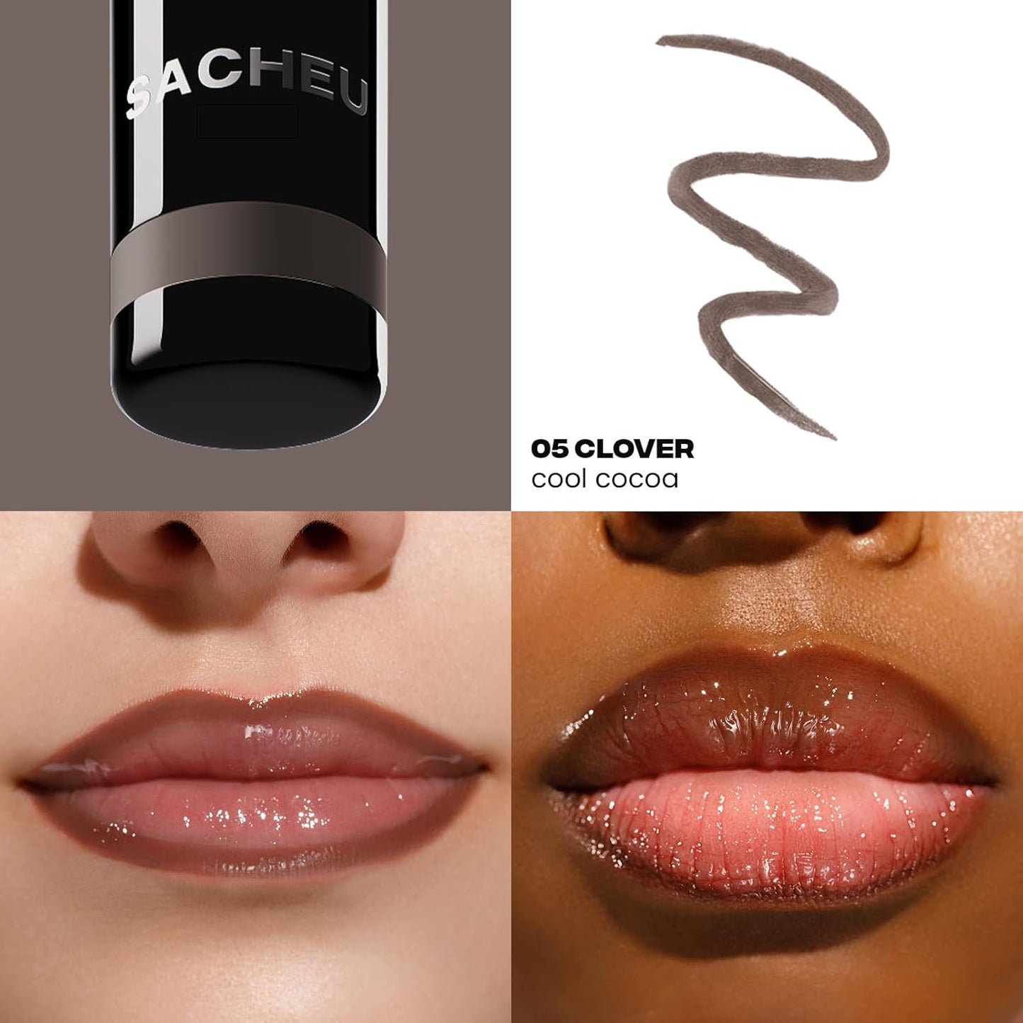 Sacheu Lip Liner STAY-N Peel Off Lip Stain — Long Lasting Matte Lip Tattoo Transfer Proof Lipstain Infused with Hyaluronic Acid & Vitamin E for All Skin Types — Vegan & Cruelty-Free, Deep Bundle