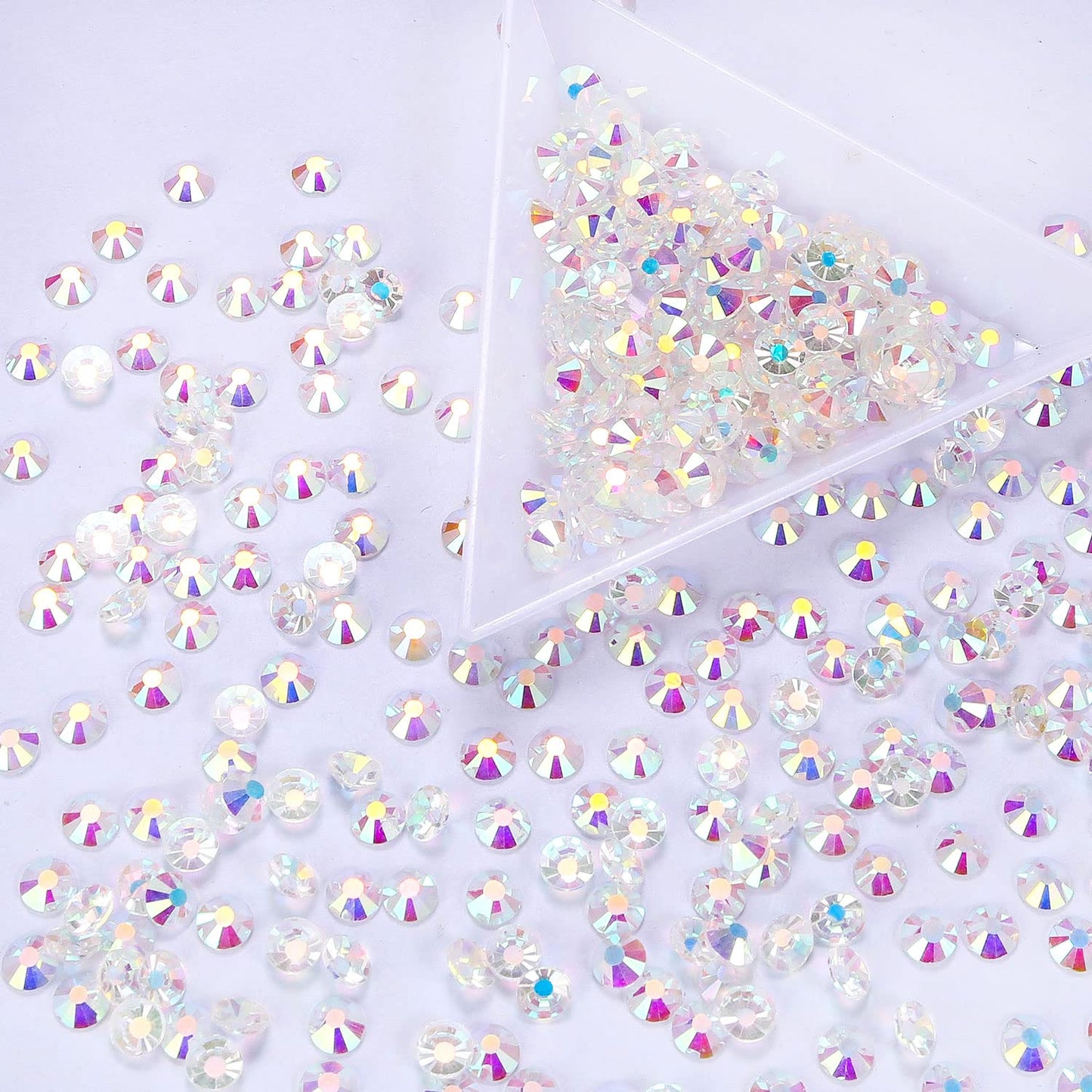 1440Pcs Transparent AB Crystal Rhinestones,Glass Flatback Rhinestones Gemstones for Nail Face Makeup Art Crafts Clothes Decoration -(SS20,4.8mm,Transparent AB)