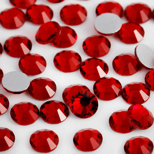2000PCS SS20 Flatback Rhinestones | 12-Facet Diamond-Cut Glass Gems for Nail Art, Clothing, DIY Crafts |Glue-On Decoration Stones with Silver Backing(Siam)