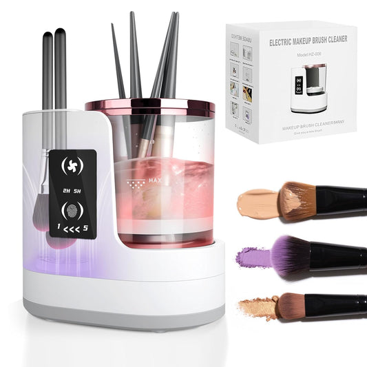 3 IN 1 Electric Makeup Brush Cleaner Machine, With Make up Brush Dryer- USB Makeup Brush Cleaner. Automatic Washer Cosmetic Brushes Cleaner Tool for All Size Beauty Swirl Cosmetic Brush Cleaner (XL)