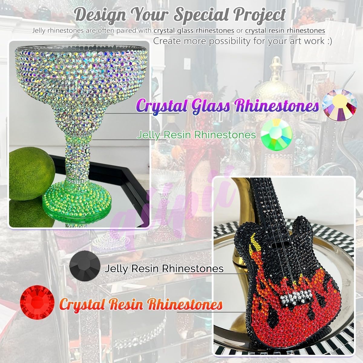 16000PCS Dark Purple AB Resin Rhinestones for Crafting 3mm 4mm 5mm Violet Flatback Jelly Stones Bulk SS10 SS16 SS20 Diamonds Crystals Gems Charms for Nails Face Eyes Makuep Tumblers Bottles DIY Crafts